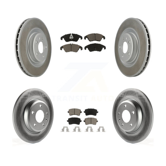 [Avant + Arrière] Kit de disque (revêtu) et plaquette (céramique) de frein pour 2009-2010 Audi Q5 avec 345mm Diameter Rotor KGC-101339