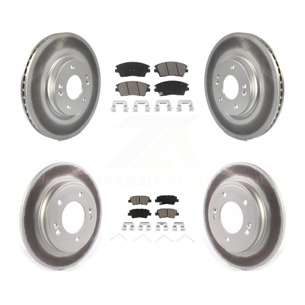 [Avant + Arrière] Kit de disque (revêtu) et plaquette (céramique) de frein pour 2017-2020 Hyundai Elantra 1.6L KGC-101346
