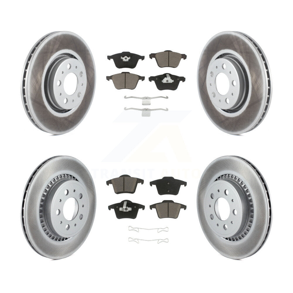 [Avant + Arrière] Kit de disque (revêtu) et plaquette (céramique) de frein pour 2003-2014 Volvo XC90 avec 316mm Diameter Rotor KGC-101347
