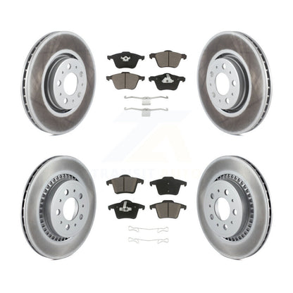 [Avant + Arrière] Kit de disque (revêtu) et plaquette (céramique) de frein pour 2003-2014 Volvo XC90 avec 316mm Diameter Rotor KGC-101347