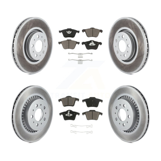 [Avant + Arrière] Kit de disque (revêtu) et plaquette (céramique) de frein pour 2003-2014 Volvo XC90 avec 316mm Diameter Rotor KGC-101347