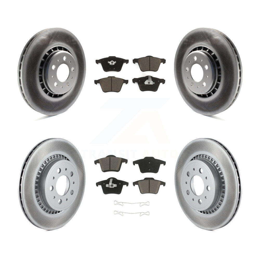 [Avant + Arrière] Kit de disque (revêtu) et plaquette (céramique) de frein pour 2003-2014 Volvo XC90 avec 336mm Diameter Rotor KGC-101348