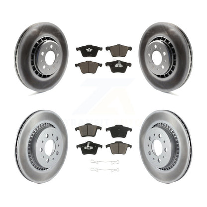 [Avant + Arrière] Kit de disque (revêtu) et plaquette (céramique) de frein pour 2003-2014 Volvo XC90 avec 336mm Diameter Rotor KGC-101348