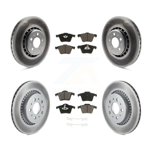 [Avant + Arrière] Kit de disque (revêtu) et plaquette (céramique) de frein pour 2003-2014 Volvo XC90 avec 336mm Diameter Rotor KGC-101348