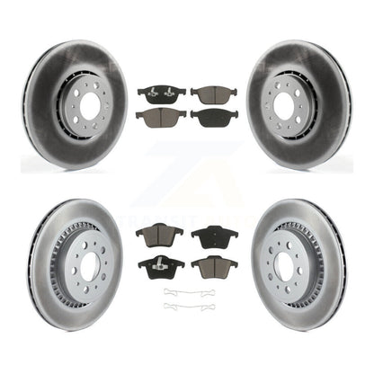 [Avant + Arrière] Kit de disque (revêtu) et plaquette (céramique) de frein pour 2003-2014 Volvo XC90 avec 328mm Diameter Rotor KGC-101349