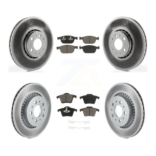 [Avant + Arrière] Kit de disque (revêtu) et plaquette (céramique) de frein pour 2003-2014 Volvo XC90 avec 328mm Diameter Rotor KGC-101349
