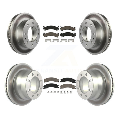 [Avant + Arrière] Kit de disque (revêtu) et plaquette (céramique) de frein pour Chevrolet Express 4500 GMC Savana KGC-101350