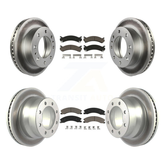 [Avant + Arrière] Kit de disque (revêtu) et plaquette (céramique) de frein pour Chevrolet Express 4500 GMC Savana KGC-101350