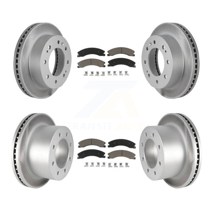 [Avant + Arrière] Kit de disque (revêtu) et plaquette (céramique) de frein pour 2011-2019 Chevrolet Silverado 3500 HD GMC Sierra avec Dual Wheels KGC-101351