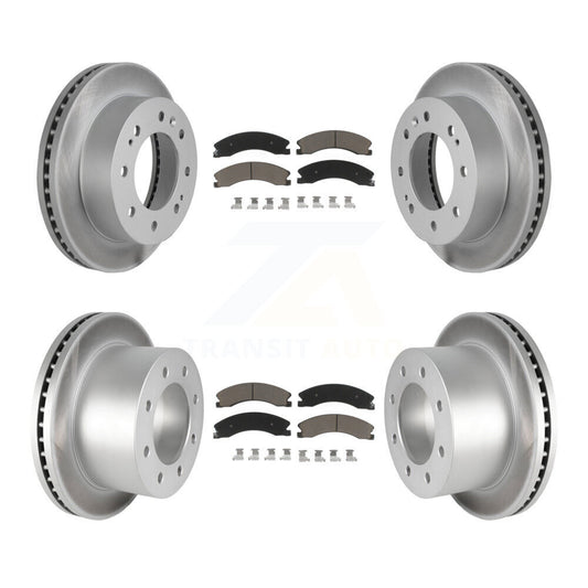 [Avant + Arrière] Kit de disque (revêtu) et plaquette (céramique) de frein pour 2011-2019 Chevrolet Silverado 3500 HD GMC Sierra avec Dual Wheels KGC-101351