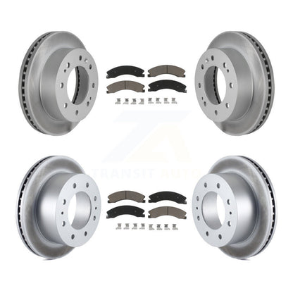[Avant + Arrière] Kit de disque (revêtu) et plaquette (céramique) de frein pour Chevrolet Silverado 2500 HD GMC Sierra 3500 Suburban KGC-101352