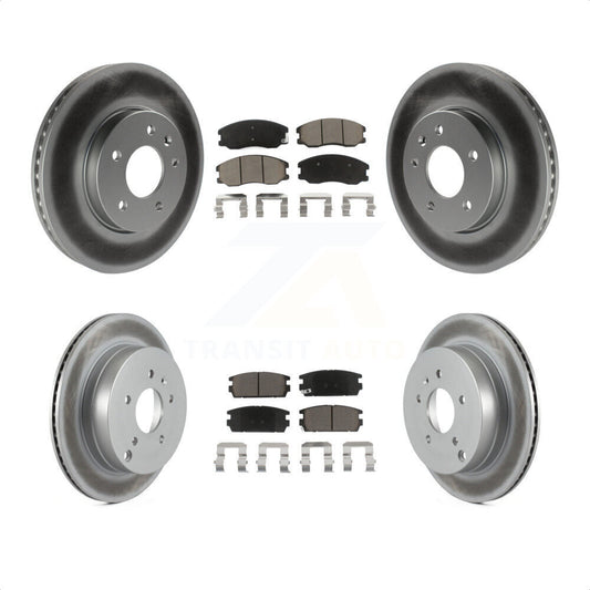 [Avant + Arrière] Kit de disque (revêtu) et plaquette (céramique) de frein pour Chevrolet Equinox Saturn Vue Captiva Sport Pontiac Torrent Suzuki XL-7 KGC-101354 par Transit Auto
