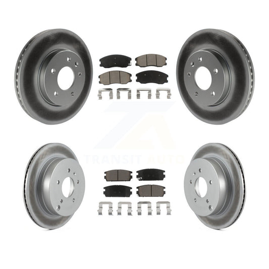 [Avant + Arrière] Kit de disque (revêtu) et plaquette (céramique) de frein pour Chevrolet Equinox Saturn Vue Captiva Sport Pontiac Torrent Suzuki XL-7 KGC-101354