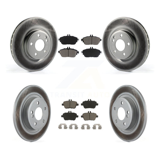 [Avant + Arrière] Kit de disque (revêtu) et plaquette (céramique) de frein pour Mercedes-Benz GLA250 CLA250 INFINITI QX30 B Electric Drive B250 KGC-101357