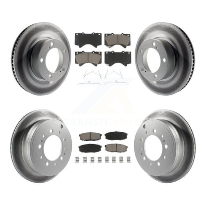 [Avant + Arrière] Kit de disque (revêtu) et plaquette (céramique) de frein pour Toyota Tundra Sequoia Lexus LX570 Land Cruiser KGC-101360