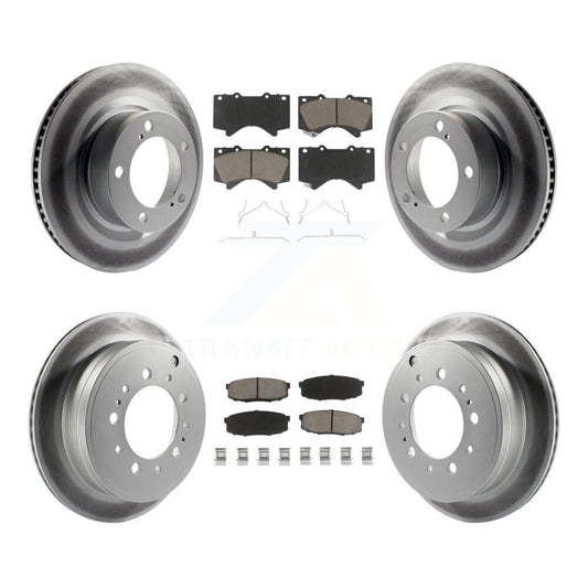 [Avant + Arrière] Kit de disque (revêtu) et plaquette (céramique) de frein pour Toyota Tundra Sequoia Lexus LX570 Land Cruiser KGC-101360