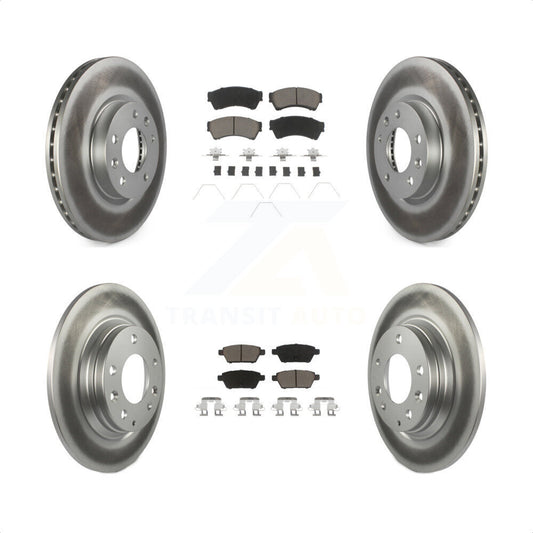 [Avant + Arrière] Kit de disque (revêtu) et plaquette (céramique) de frein pour Ford Fusion Mazda 6 Lincoln MKZ Mercury Milan Zephyr KGC-101361 par Transit Auto