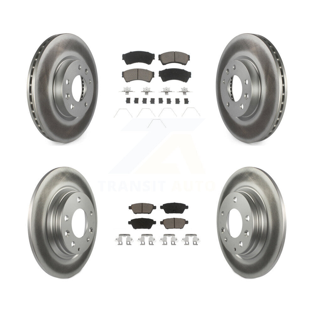 [Avant + Arrière] Kit de disque (revêtu) et plaquette (céramique) de frein pour Ford Fusion Mazda 6 Lincoln MKZ Mercury Milan Zephyr KGC-101361