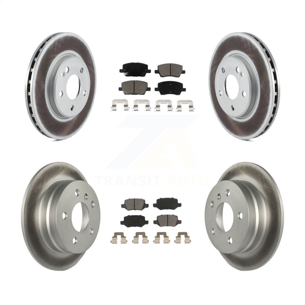 [Avant + Arrière] Kit de disque (revêtu) et plaquette (céramique) de frein pour 2006-2011 Mercedes-Benz B200 KGC-101362 par Transit Auto