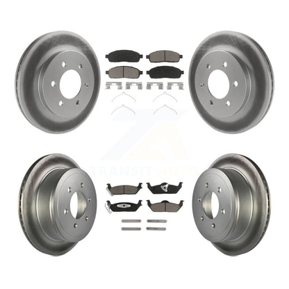 [Avant + Arrière] Kit de disque (revêtu) et plaquette (céramique) de frein pour Ford F-150 Lincoln Mark LT 4WD KGC-101363