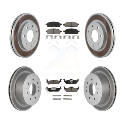 [Avant + Arrière] Kit de disque (revêtu) et plaquette (céramique) de frein pour Ford F-150 Lincoln Mark LT 4WD KGC-101364