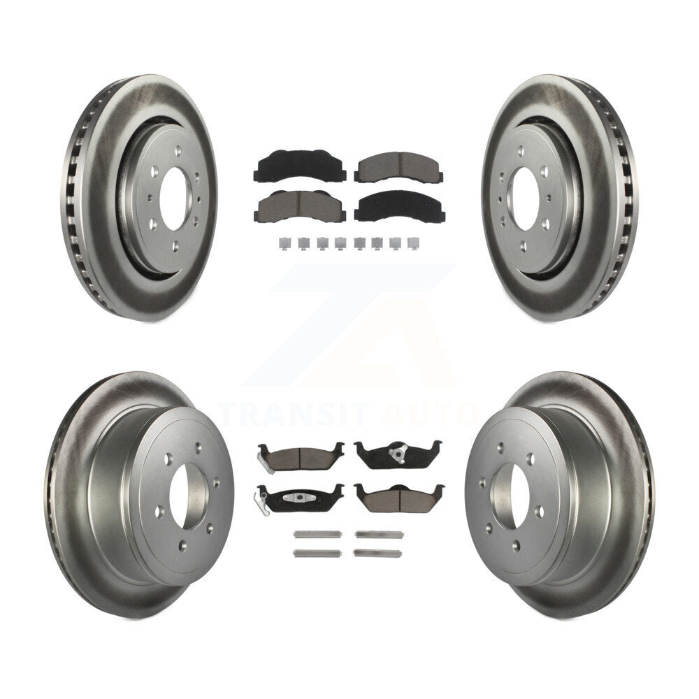 [Avant + Arrière] Kit de disque (revêtu) et plaquette (céramique) de frein pour 2010-2011 Ford F-150 avec 6 Lug Wheels KGC-101365
