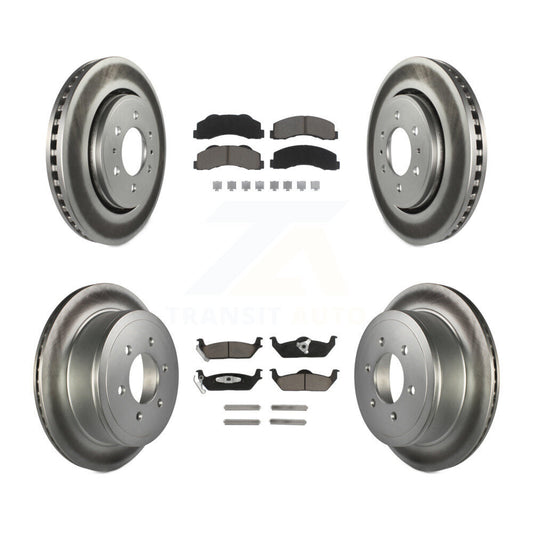 [Avant + Arrière] Kit de disque (revêtu) et plaquette (céramique) de frein pour 2010-2011 Ford F-150 avec 6 Lug Wheels KGC-101365