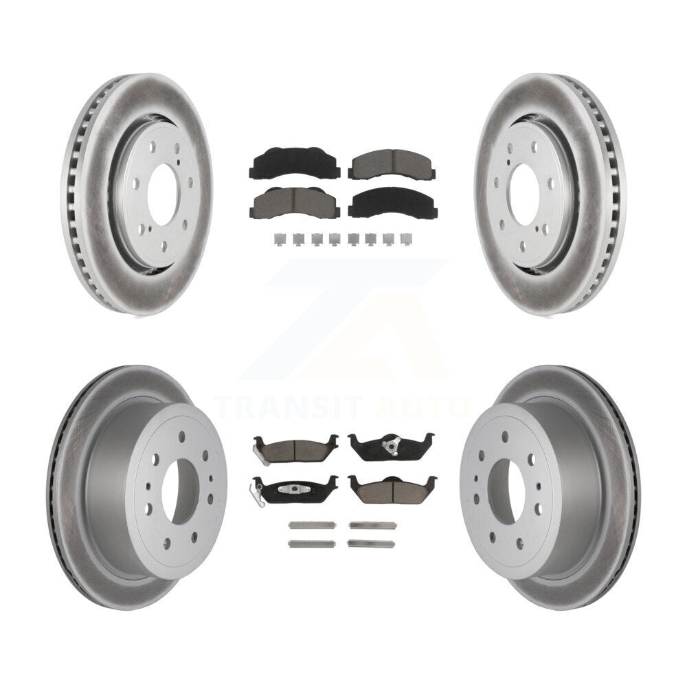 [Avant + Arrière] Kit de disque (revêtu) et plaquette (céramique) de frein pour 2010-2011 Ford F-150 avec 7 Lug Wheels KGC-101366