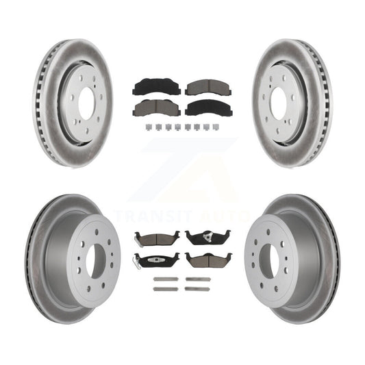[Avant + Arrière] Kit de disque (revêtu) et plaquette (céramique) de frein pour 2010-2011 Ford F-150 avec 7 Lug Wheels KGC-101366