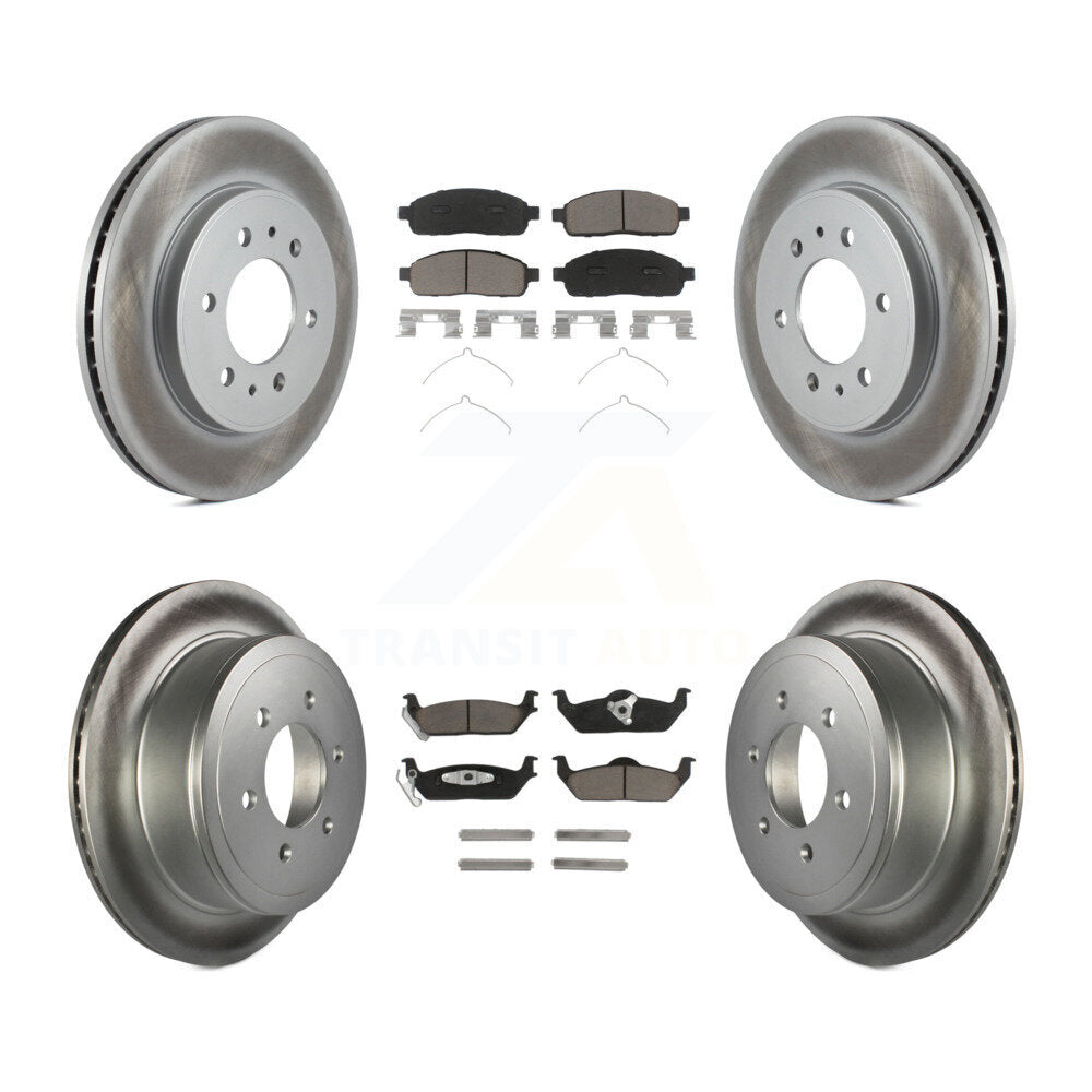 [Avant + Arrière] Kit de disque (revêtu) et plaquette (céramique) de frein pour 2009 Ford F-150 avec 6 Lug Wheels KGC-101367