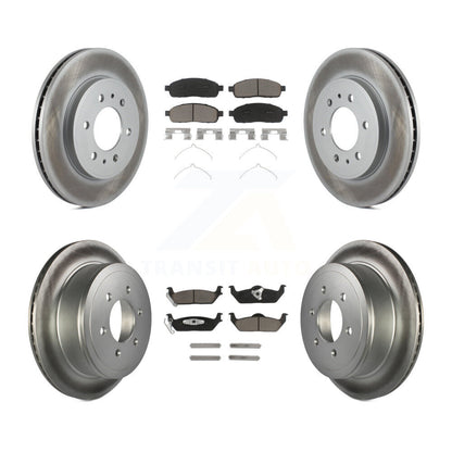 [Avant + Arrière] Kit de disque (revêtu) et plaquette (céramique) de frein pour 2009 Ford F-150 avec 6 Lug Wheels KGC-101367