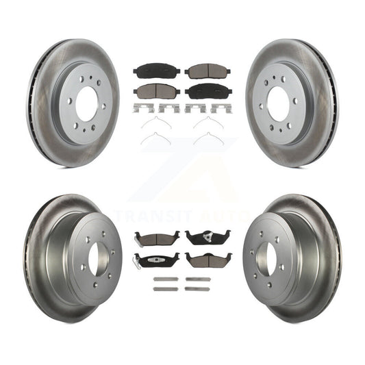 [Avant + Arrière] Kit de disque (revêtu) et plaquette (céramique) de frein pour 2009 Ford F-150 avec 6 Lug Wheels KGC-101367