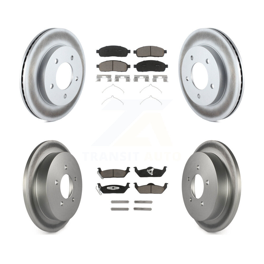 [Avant + Arrière] Kit de disque (revêtu) et plaquette (céramique) de frein pour 2004 Ford F-150 4WD avec 5 Lug Wheels 11th Digit Of Vin Is C KGC-101368