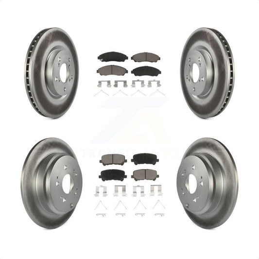 [Avant + Arrière] Kit de disque (revêtu) et plaquette (céramique) de frein pour Honda Pilot Acura MDX ZDX KGC-101371 par Transit Auto