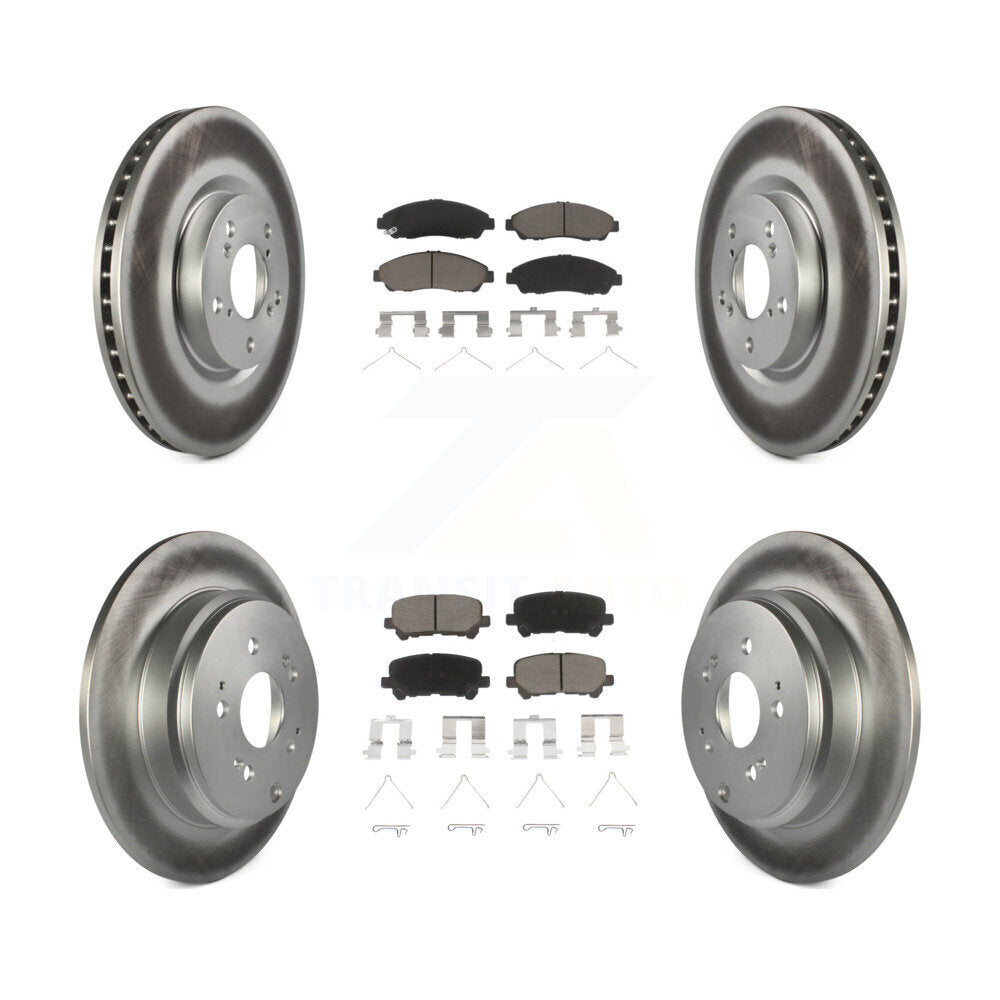 [Avant + Arrière] Kit de disque (revêtu) et plaquette (céramique) de frein pour Honda Pilot Acura MDX ZDX KGC-101371