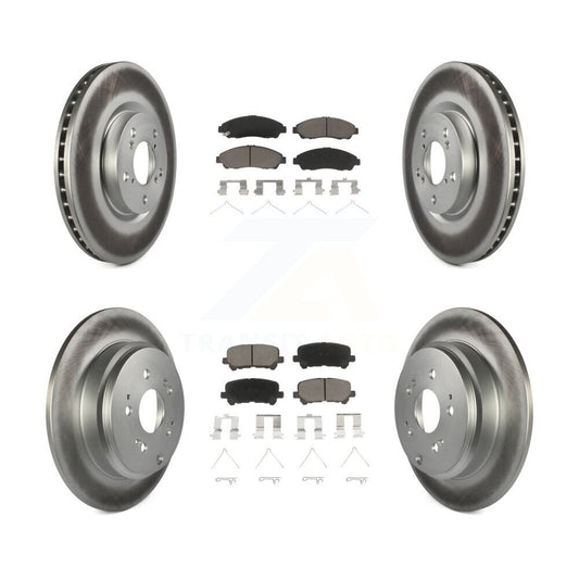 [Avant + Arrière] Kit de disque (revêtu) et plaquette (céramique) de frein pour Honda Pilot Acura MDX ZDX KGC-101371