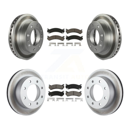 [Avant + Arrière] Kit de disque (revêtu) et plaquette (céramique) de frein pour Chevrolet Silverado 2500 HD GMC Sierra Hummer H2 1500 Suburban Yukon XL Avalanche Classic KGC-101374
