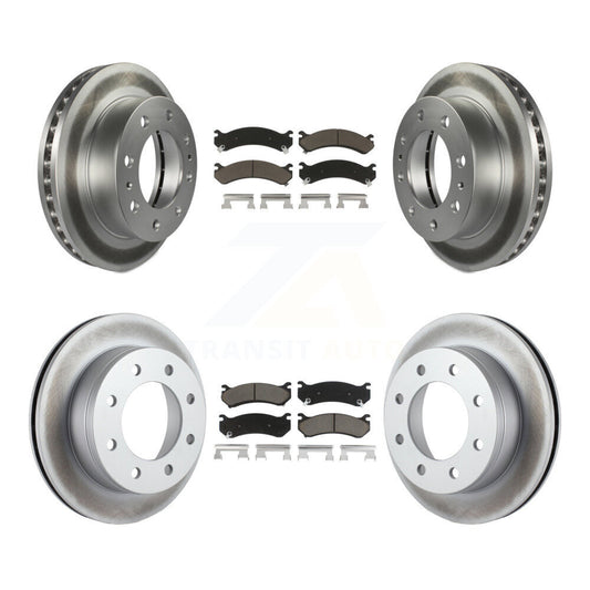 [Avant + Arrière] Kit de disque (revêtu) et plaquette (céramique) de frein pour Chevrolet Silverado 2500 HD GMC Sierra Hummer H2 1500 Suburban Yukon XL Avalanche Classic KGC-101374