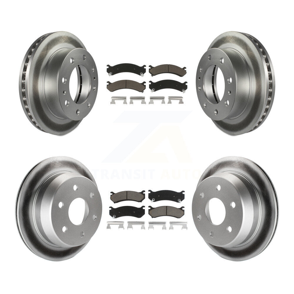 [Avant + Arrière] Kit de disque (revêtu) et plaquette (céramique) de frein pour 2003 Chevrolet Silverado 2500 HD Suburban GMC Sierra KGC-101375