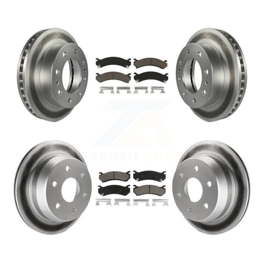 [Avant + Arrière] Kit de disque (revêtu) et plaquette (céramique) de frein pour 2003 Chevrolet Silverado 2500 HD Suburban GMC Sierra KGC-101375