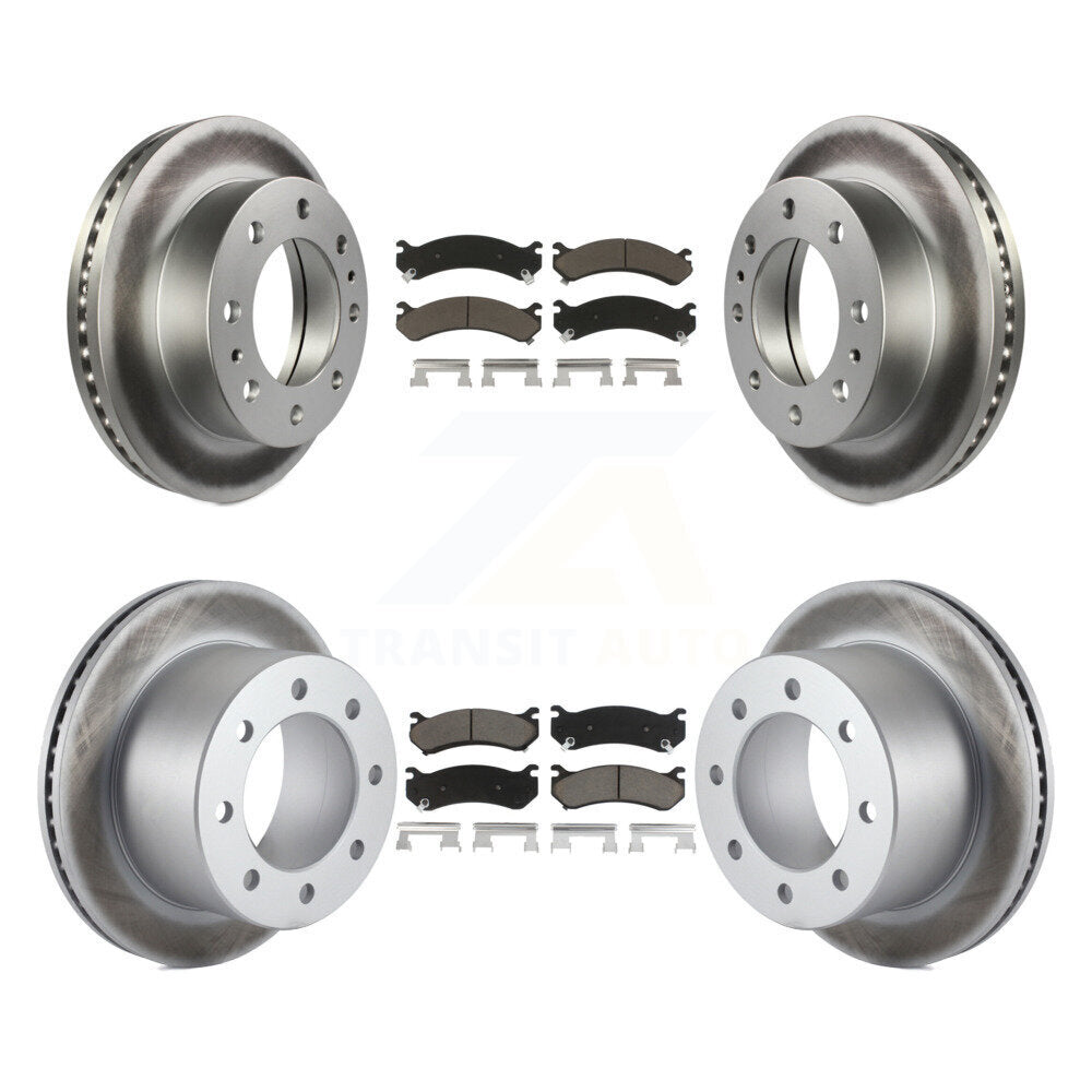 [Avant + Arrière] Kit de disque (revêtu) et plaquette (céramique) de frein pour 2007 GMC Sierra 3500 Classic avec 12000 Lb GVW KGC-101376