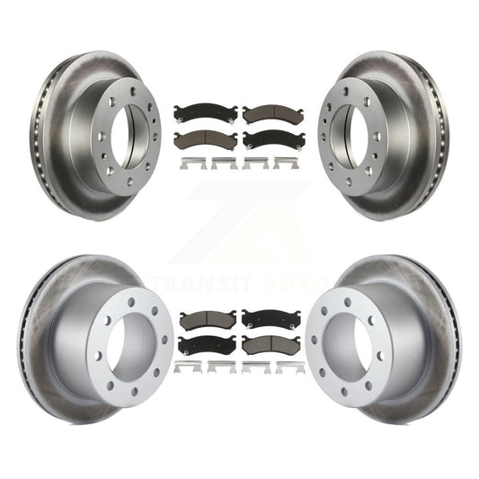[Avant + Arrière] Kit de disque (revêtu) et plaquette (céramique) de frein pour 2007 GMC Sierra 3500 Classic avec 12000 Lb GVW KGC-101376