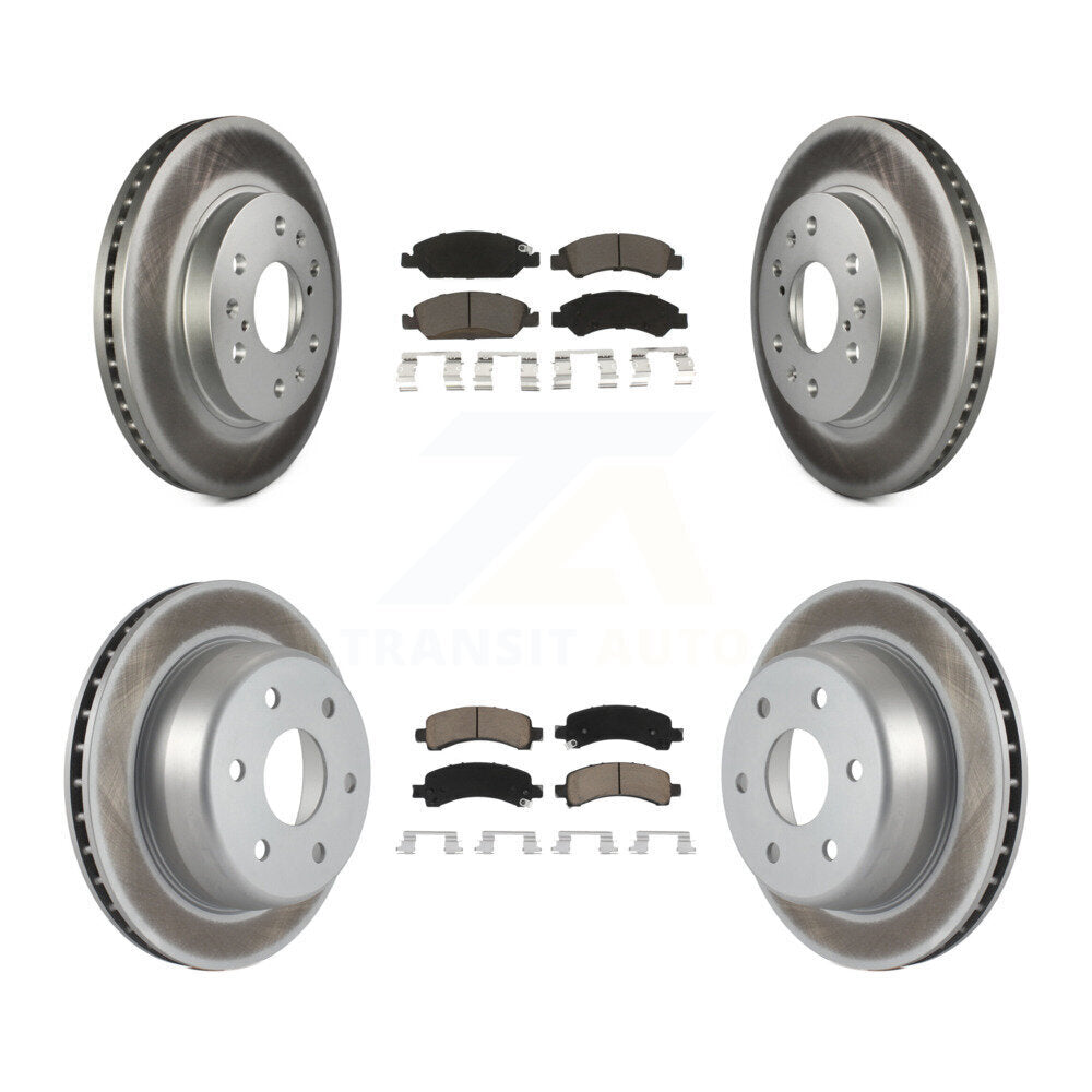 [Avant + Arrière] Kit de disque (revêtu) et plaquette (céramique) de frein pour 2009-2014 Chevrolet Express 1500 GMC Savana KGC-101380