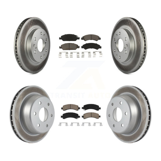 [Avant + Arrière] Kit de disque (revêtu) et plaquette (céramique) de frein pour 2009-2014 Chevrolet Express 1500 GMC Savana KGC-101380