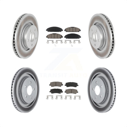 [Avant + Arrière] Kit de disque (revêtu) et plaquette (céramique) de frein pour 2015 Ford Mustang EcoBoost Premium sans Performance Package KGC-101384 par Transit Auto