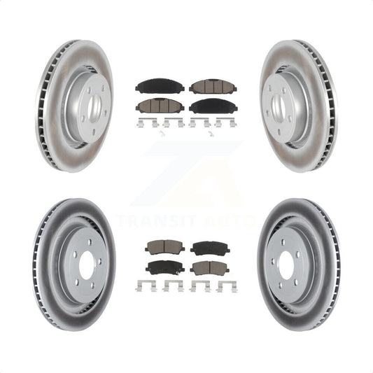 [Avant + Arrière] Kit de disque (revêtu) et plaquette (céramique) de frein pour 2015 Ford Mustang EcoBoost Premium sans Performance Package KGC-101384 par Transit Auto