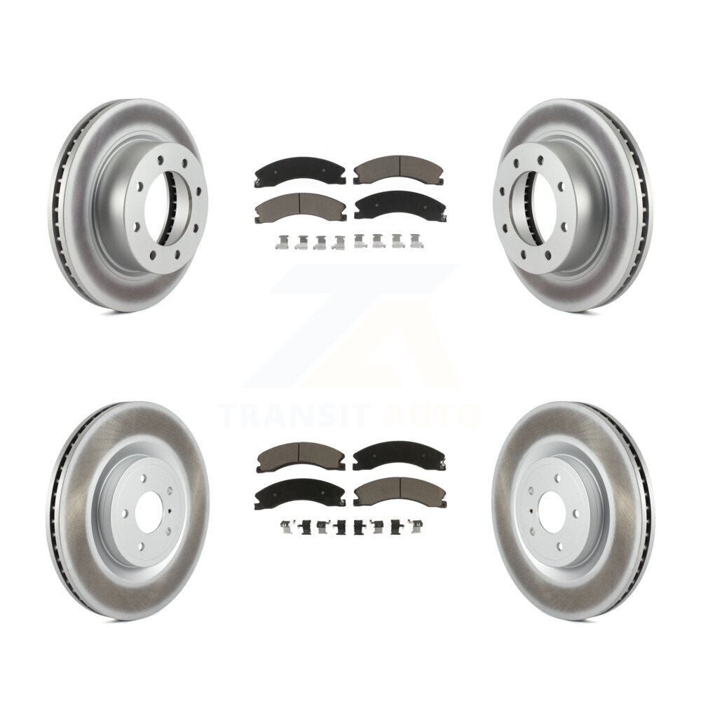 [Avant + Arrière] Kit de disque (revêtu) et plaquette (céramique) de frein pour 2012-2021 Nissan NV2500 NV3500 NV1500 KGC-101385