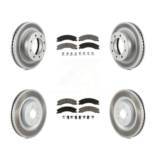 [Avant + Arrière] Kit de disque (revêtu) et plaquette (céramique) de frein pour 2012-2021 Nissan NV2500 NV3500 NV1500 KGC-101385