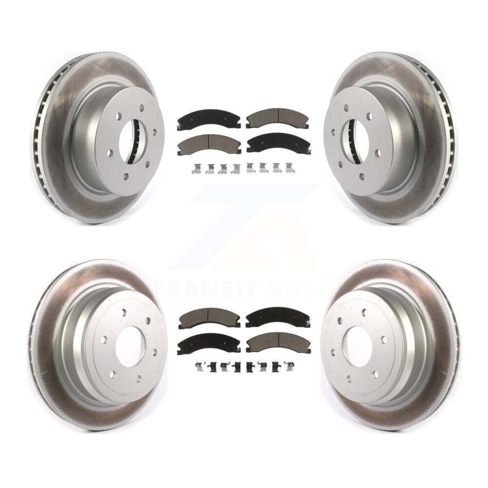 [Avant + Arrière] Kit de disque (revêtu) et plaquette (céramique) de frein pour 2016-2022 Nissan TITAN XD KGC-101386