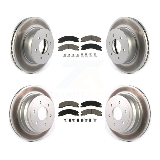 [Avant + Arrière] Kit de disque (revêtu) et plaquette (céramique) de frein pour 2016-2022 Nissan TITAN XD KGC-101386